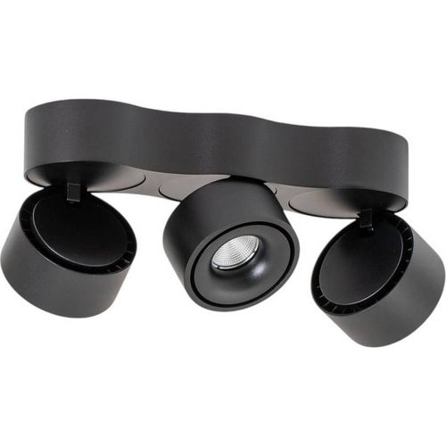 Arcchio LED-Deckenleuchte Rotari, Linsen, 3-flammig, schwarz