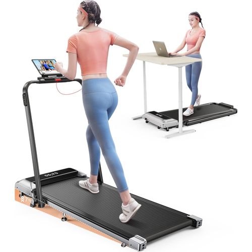 Toputure TP2 Laufband, Walking Pad Laufband mit Neigung, 2 in 1 Laufband für Zuhause, 1-12km/h Klappbar Laufband mit Steigung, Fernbedienung und App