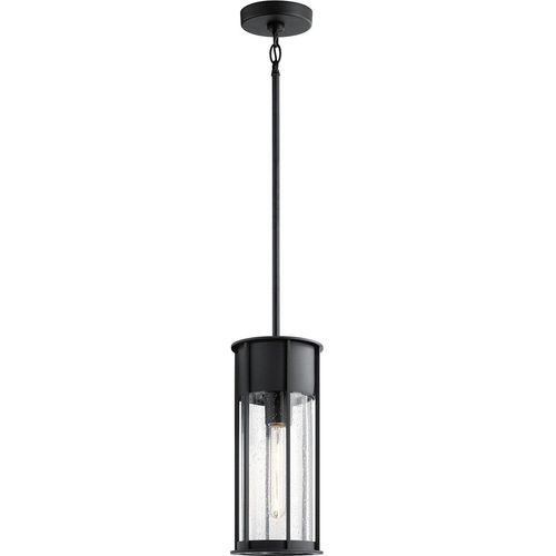 Hängeleuchte außen Aluminium Glas rund Ø 15,2 cm H: max. 140,8 cm IP44 Schwarz E27 Vintage Design Außenlampe