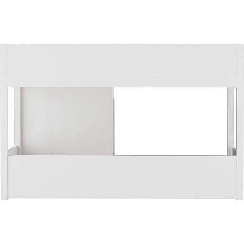 Kinder-Etagenbett 90x200cm Doppelbett (Ohne Matratze) Mit Treppen und Schließfächern stabiles multifunktionales Kinderbett Geländer Weiß