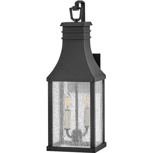 Außenleuchte Wand Aluminium Glas IP44 Schwarz antik E14 2-flammig Vintage Design Außenlampe