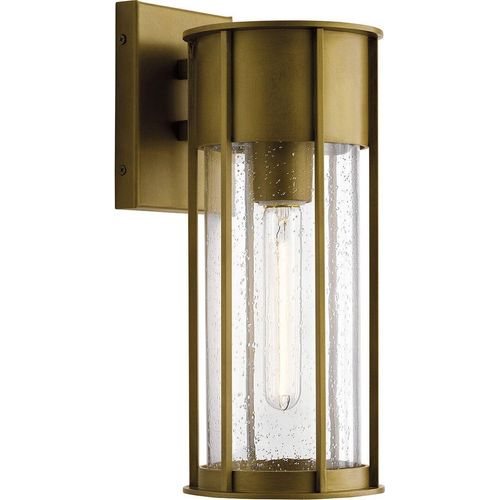 Außenleuchte Wand Aluminium Glas E27 IP44 in Messing Antik Vintage Design Außenlampe