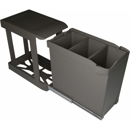 Naber 8011299 Moderna Trio Abfallsammler 30 Liter, anthrazit, ab 30 cm Schrankbreite