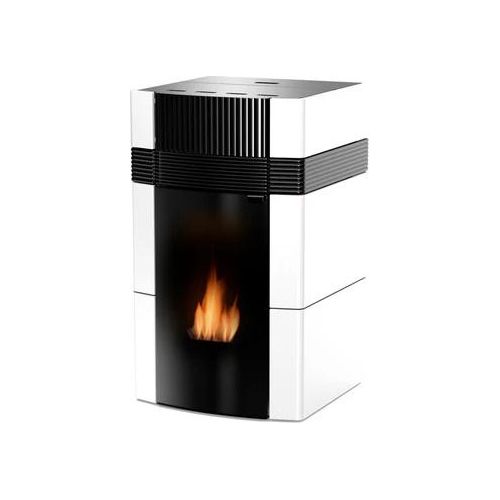 A++ Woody wasserführender Pelletofen 18 kW mit weißer Keramikverkleidung