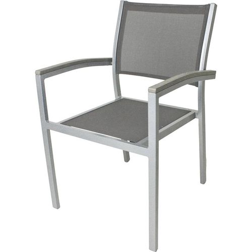 Stapelstuhl 2er Set GARDA-120 in grau, B/H/T: ca. 55/86/60 cm