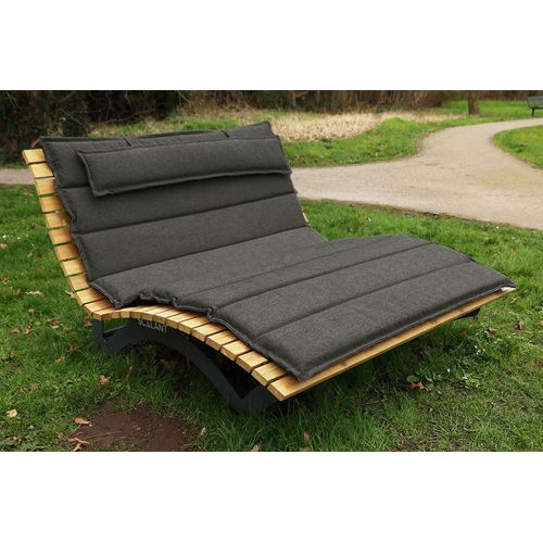 Waldsofa Premium mit Auflage, Kissen und Schutzhülle, Lärche, Wellenliege