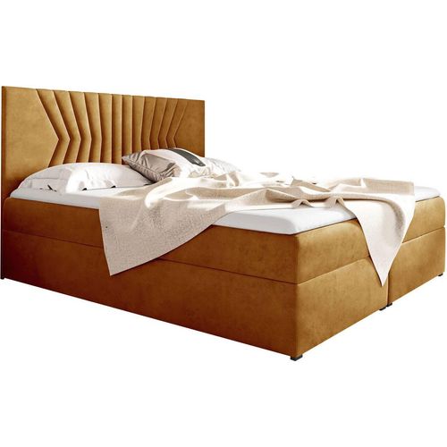 Boxspringbett ASTRE 180x200 fresh 37 Doppelbett mit Bettkästen und Matratzen