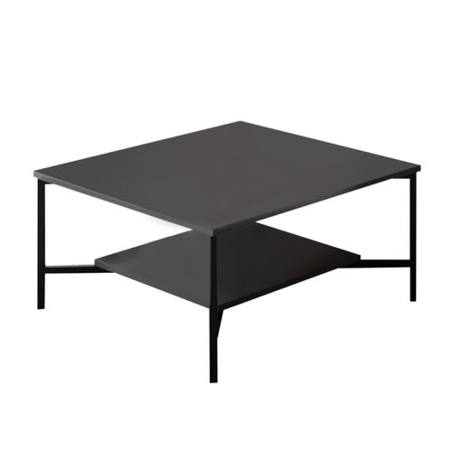 TROMSO Couchtisch Industriequadrat Schwarz