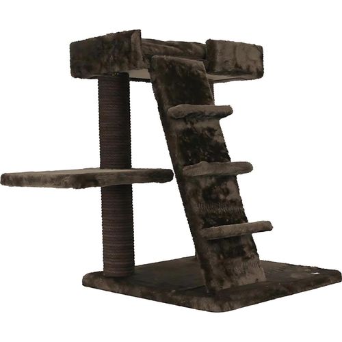 DOHA Zweistöckiger Katzenruhebereich mit Treppe in elegantem Braun