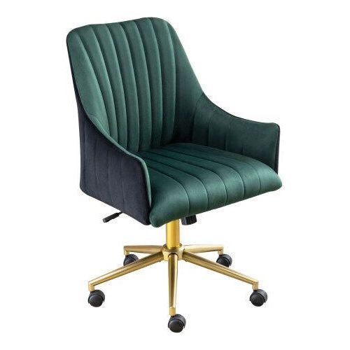 Bürostuhl 48x52x94 cm Drehstuhl Samt-Bürostuhl höhenverstellbarer Make-up-Stuhl mit Rollen Sessel Samtstuhl Schlafzimmer Büro 150 kg Grün