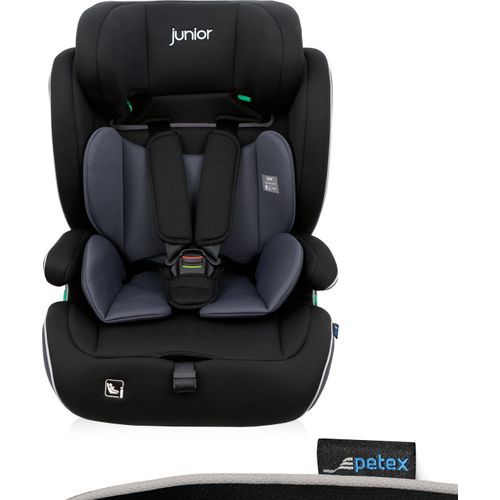 Auto-Kindersitz, i-Size Norm ECE R129 für Kinder von 76-150 cm, höhenverstellbarer Kinderautositz, schwarz |Supreme Plus von PETEX