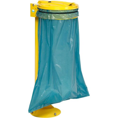 Standhalter mit Gummiband | mit Kunststoff-Deckel | HxBxT 105x37x46,5cm | Stahl | Gelb