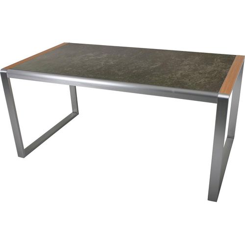 Gartentisch GARDA-120 mit Glastischplatte in Granitstein Optik, B/H/T: ca. 160/74/90 cm