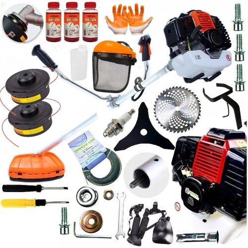 Motorsense Rasentrimmer Benzin 52cm3 6 PS Freischneider mit Zubehör XXL SET