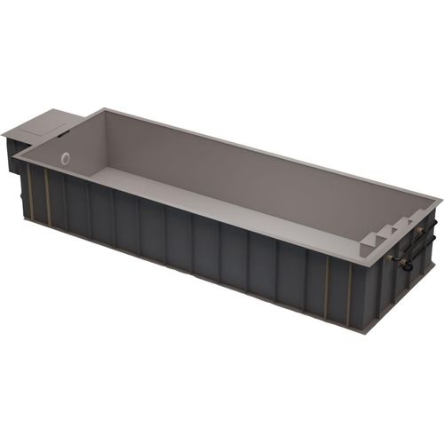 PP-Pool Premiumpaket mit Überdachung 8 m x 3 m x 1,366 m grau