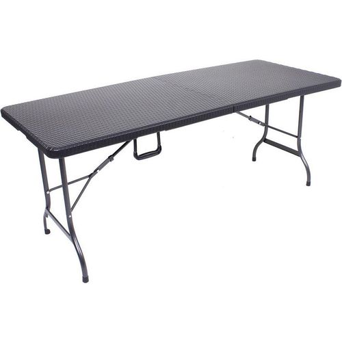 Gartentisch klappbar rechteckig GARDA-120 in Rattan Optik schwarz, B/H/T ca. 180/72/75 cm