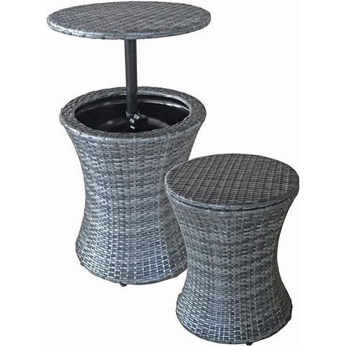 Tisch mit Getränkekühler GARDA-120 in dunkelgrau, B/H/T: ca. 45/55-85/45 cm