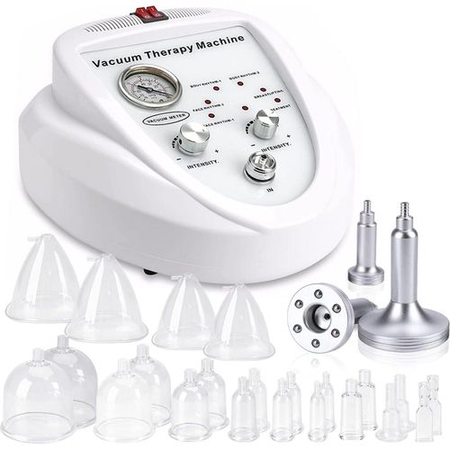 Vakuum-Therapie-Massage, multifunktionale Schröpfmaschine für Gesichtsschönheit, Hautpflege, Körperform-Massagegerät, Rückenkratzen mit 24 Tassen und 3 Pumpen