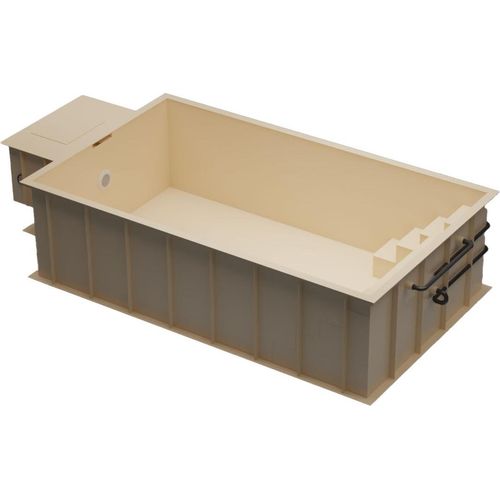 PP-Pool Premiumpaket mit Überdachung 5 m x 3 m x 1,366 m sand