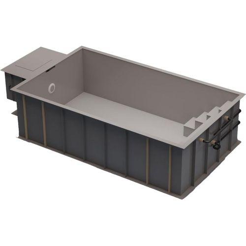 PP-Pool Premiumpaket mit Überdachung 5 m x 3 m x 1,366 m grau
