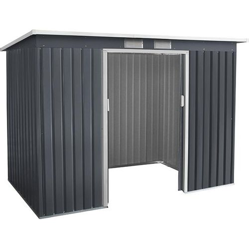Gerätehaus Kompakt 3 - Farbe: anthrazit, Dachlänge: 2770 mm, Dachbreite: 1300 mm, Gesamthöhe: 1730 mm