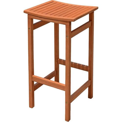 Terrassen Barhocker 2er Set GARDA-120 aus Eukalyptus, B/H/T: ca. 42/75/38 cm