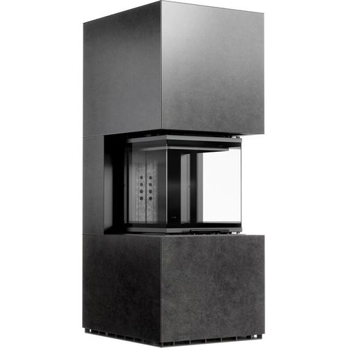 Kaminbausatz KRATKI NBC 500/500 Niedrig 8 kW Ø 200 Sinter FOKOS GRAFITE schwarz Verkleidung mit Türfeder