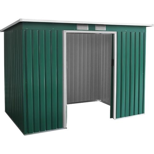 Gerätehaus Kompakt 3 - Farbe: grün, Dachlänge: 2770 mm, Dachbreite: 1300 mm, Gesamthöhe: 1730 mm