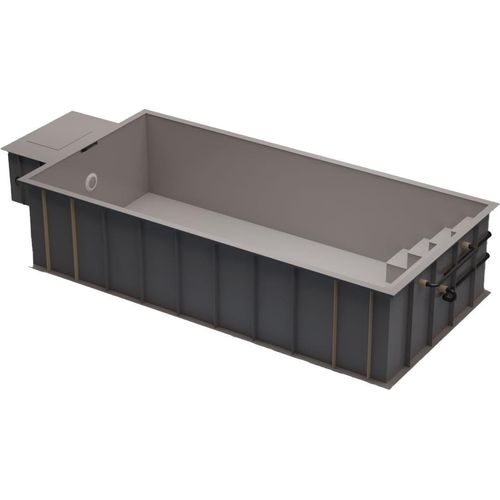 PP-Pool Premiumpaket mit Überdachung 6 m x 3 m x 1,366 m grau