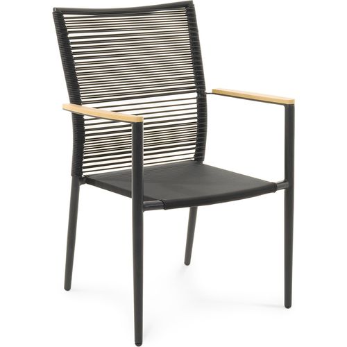 di volio Gartenstuhl Asti - beige, aus robusten Materialien wie Polyrattan, Aluminium und Textilene gefertigt, stapelbar & witterungsbeständig