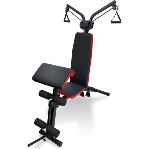 Leiv Multifunktionaler Krafttrainer - Kurzhantel-Trainingsstation mit verstellbaren Pulley-Armen, Rückenlehne und Curl-Pult - für vielseitige Workouts