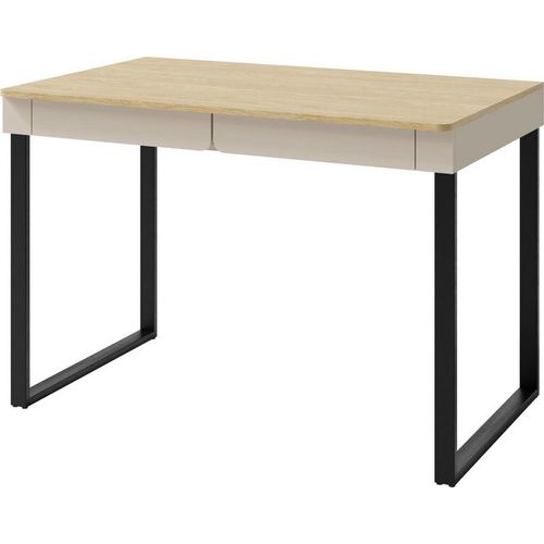 Schreibtisch 125X85X63 Cm Luca Lc11 Mit 2 Schubladen Sandbeige/Eiche Geölt