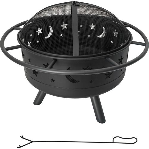 Feuerstelle mit Funkenschutz, rund