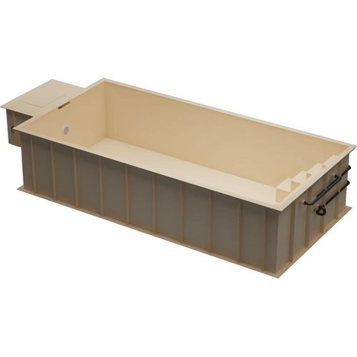 PP-Pool Premiumpaket mit Überdachung 6 m x 3 m x 1,366 m sand