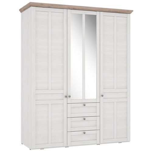 Kleiderschrank Iliano 4 Schneeeiche 155x193x58cm Schrank Landhausmöbel