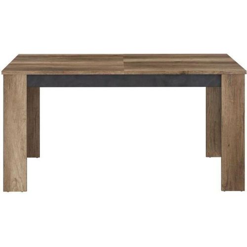 Tisch mit Verlängerung - STEIN - Rechteckig - Eiche und Dampfschwarz - 6 Personen - 157 / 207 x 90 x 77,8 cm - PARISOT