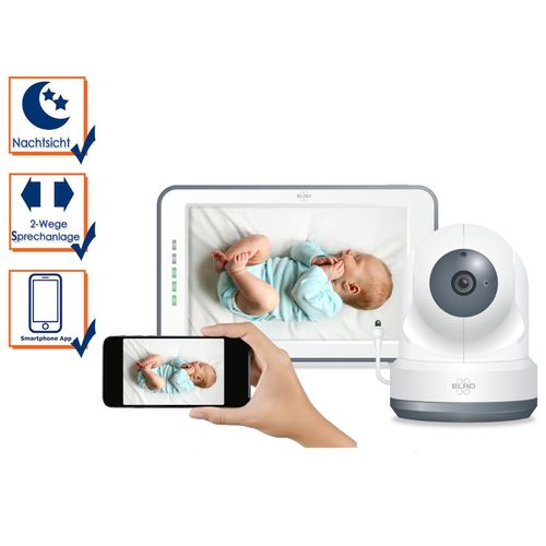 Babyphone mit Touchscreen Monitor & Überwachungskamera - e Handy App