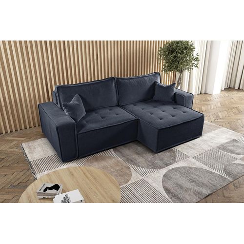 L-förmiges Bohoo-Ecksofa mit Schlaffunktion Graphit Rechts