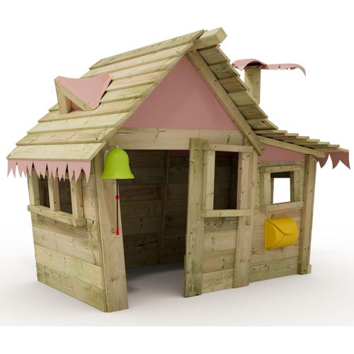WICKEY Kinder Spielhaus Casita mit Holzdach und Fenster - pastellpink
