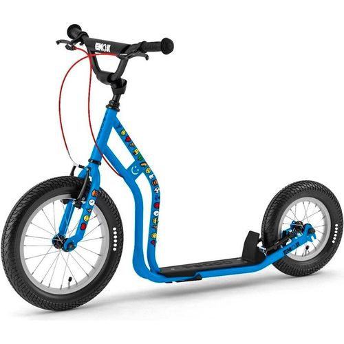 Tretroller Kinderroller Yedoo Wzoom 16/12 Emoji Scooter Roller Cityscooter blau
