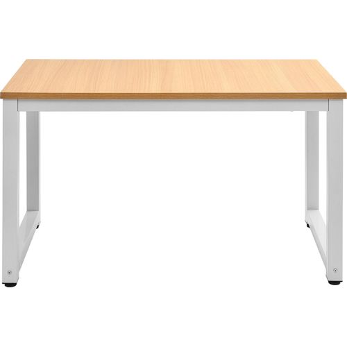Rechteckiger Schreibtisch mit Metallgestell und rutschfester Fußmatte Büroschreibtisch mit hoher Stabilität und PC-Tisch