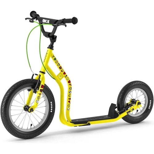 Tretroller Kinderroller Yedoo Wzoom 16/12 Emoji Scooter Roller Cityscooter gelb