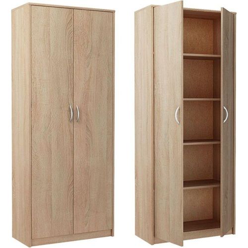 Kleiderschrank Schrank Mit Regalen, Flurgarderobe, Bronze, 74 cm Breite