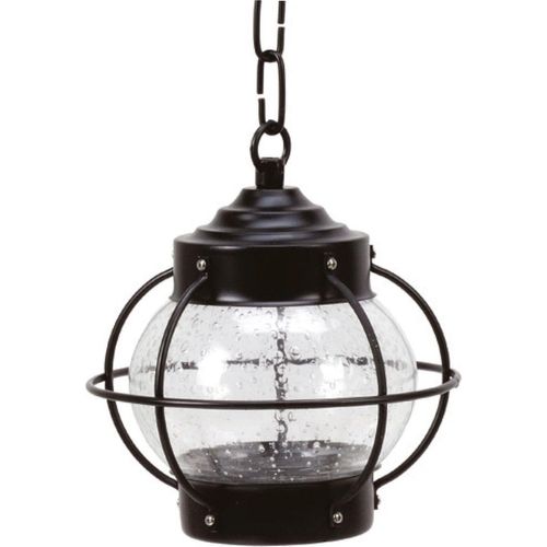 Hängelampe außen Messing Glas E27 IP23 Ø 20 cm Schwarz rund Maritim Pendelleuchte Außen Veranda