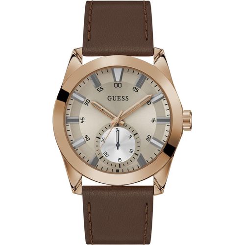 Guess Herren Multifunktionsuhr GREYSON GW0793G3 Braun Roségold