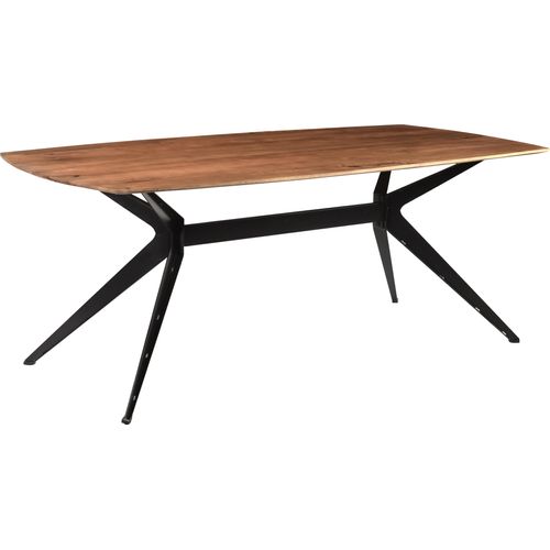 Tisch Bjorn 240x100x76 cm Mangoholz Stahl Natur Schwarz