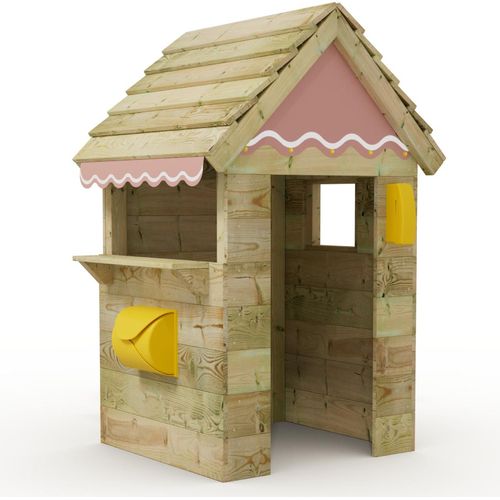WICKEY Kinder Spielhaus Cottage mit Holzdach und Fenster - pastellpink