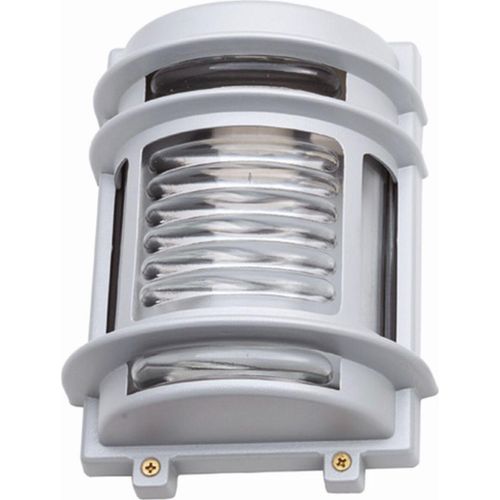Außenleuchte Wand Messing Glas H: 22 cm IP64 Grau E27 Maritim Wandleuchte außen
