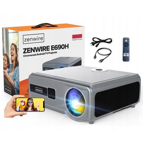 Zenwire 1080P Beamer Projektor, 1000 ANSI-Lumen 15000:1, WiFi, Android Google TV, FULL HD 4K, Autofokus, Heimkino LED 