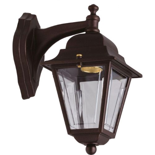 Außenleuchte Wand Messing massiv E27 IP43 26 cm hoch Rostbraun Antik Rustikal Wandlampe Hof Haustür